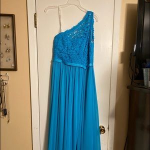 Malibu David’s Bridal Lace One Shoulder Dress